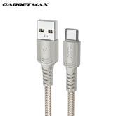 GADGET MAX - GX29 Woven Series USB To Type-C Fast Charging Data Cable (3A) - Grey